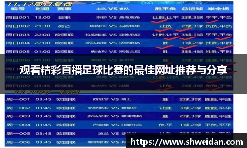 观看精彩直播足球比赛的最佳网址推荐与分享